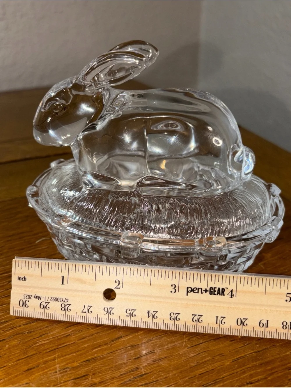 Glass Bunny On Nest Williams Sonoma with Tag Easter Glass Rabbit